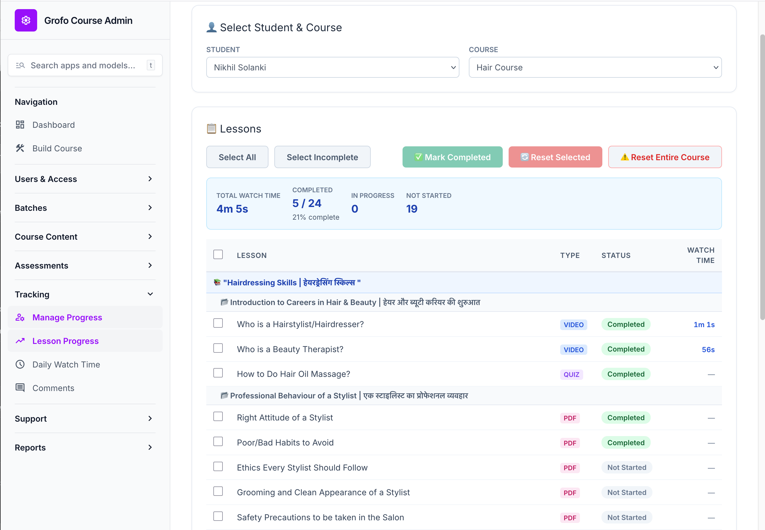 Streax Academy Admin Dashboard